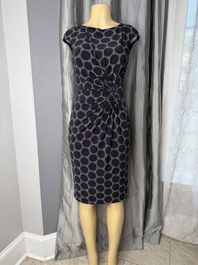 Ralph Lauren Women’s Sz 4 Black Dress with Gray Polka Dots